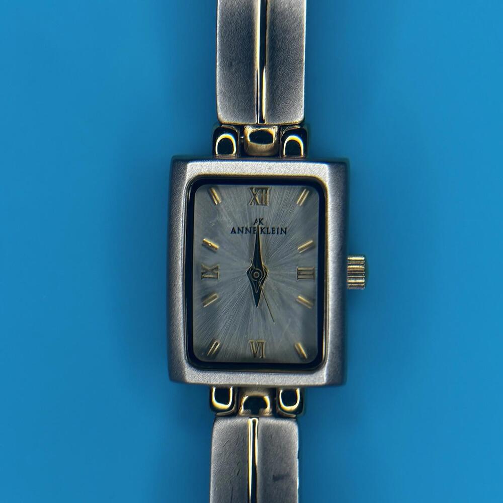 Anne Klein Women’s Silver W/Gold Streak Classy Braclet Dress Watch
